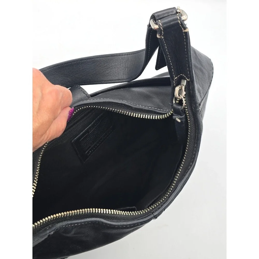 Coach Hamilton Soho Hobo F12601 Black Leather Shoulder Bag Y2K 2008 Buckle Rare